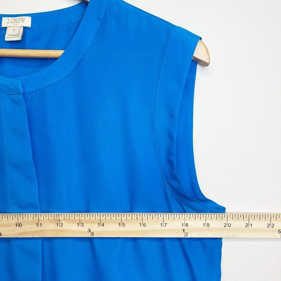 🚨SOLD🚨 J. CREW Blue Half Button Chiffon Tank Top Women's Size 10 - Picture 7 of 8